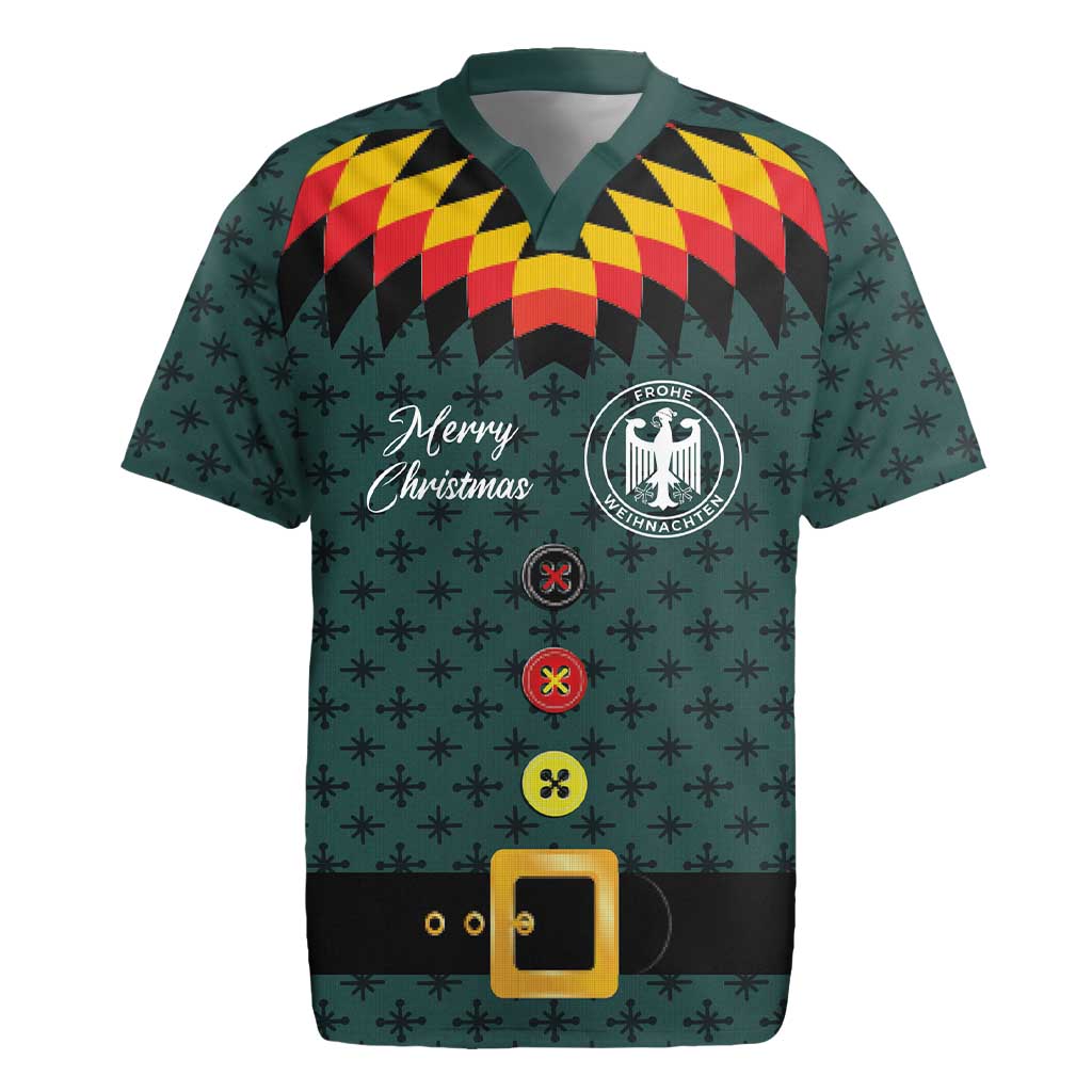 Custom German Christmas Rugby Jersey German Football Jersey mix Santa Suit Style - Wonder Print Shop