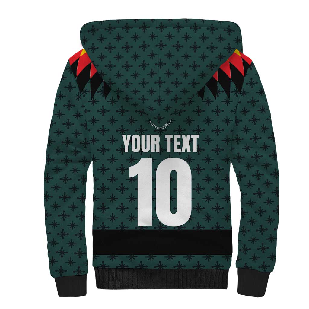 Custom German Christmas Sherpa Hoodie German Football Jersey mix Santa Suit Style - Wonder Print Shop