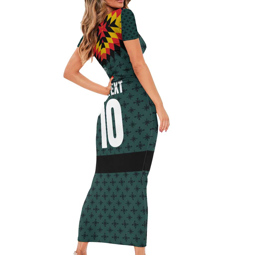Custom German Christmas Short Sleeve Bodycon Dress German Football Jersey mix Santa Suit Style - Wonder Print Shop