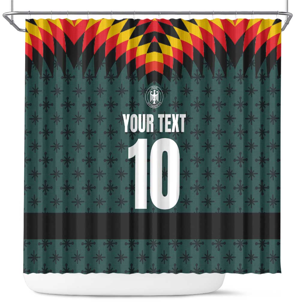 Custom German Christmas Shower Curtain German Football Jersey mix Santa Suit Style