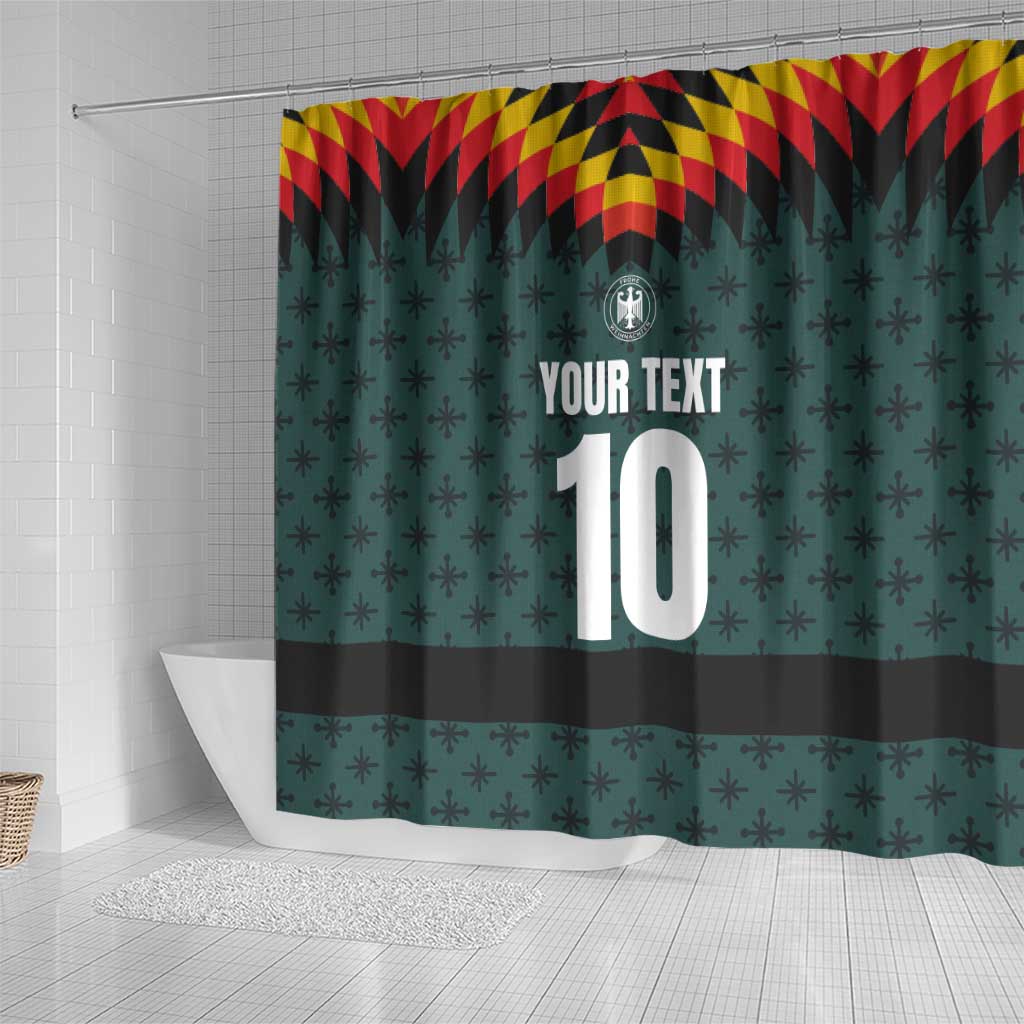 Custom German Christmas Shower Curtain German Football Jersey mix Santa Suit Style