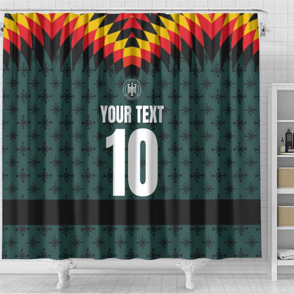 Custom German Christmas Shower Curtain German Football Jersey mix Santa Suit Style