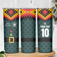 Custom German Christmas Skinny Tumbler German Football Jersey mix Santa Suit Style - Wonder Print Shop