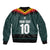 Custom German Christmas Sleeve Zip Bomber Jacket German Football Jersey mix Santa Suit Style - Wonder Print Shop