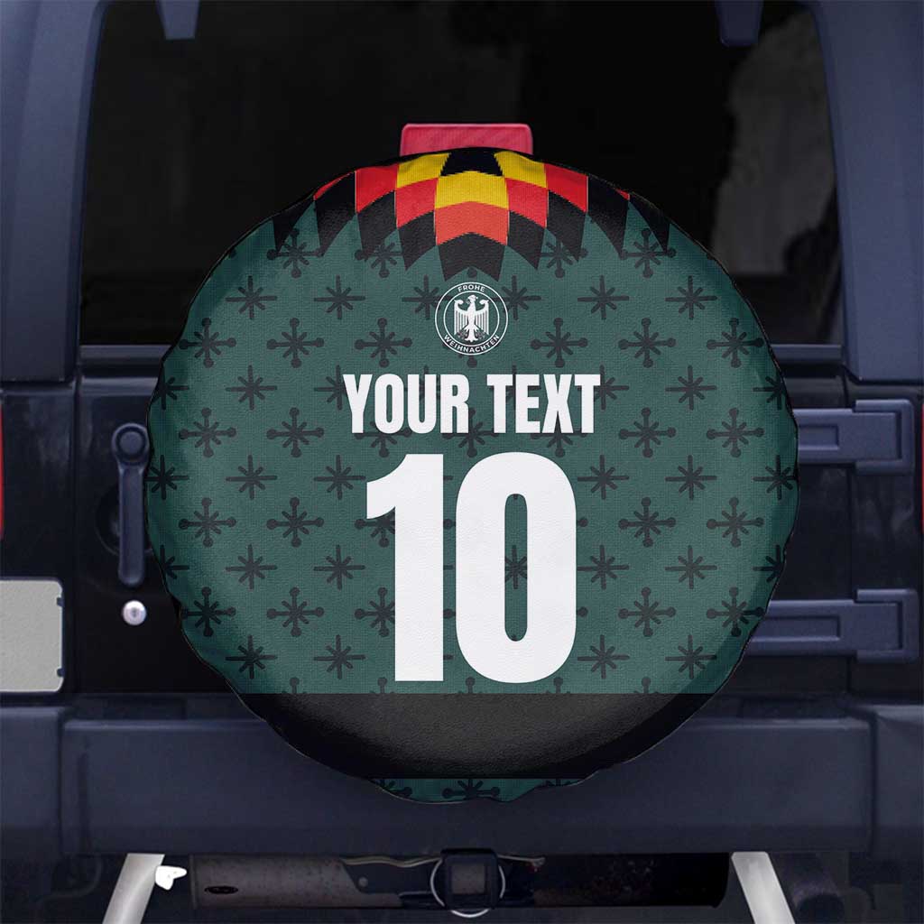 Custom German Christmas Spare Tire Cover German Football Jersey mix Santa Suit Style - Wonder Print Shop