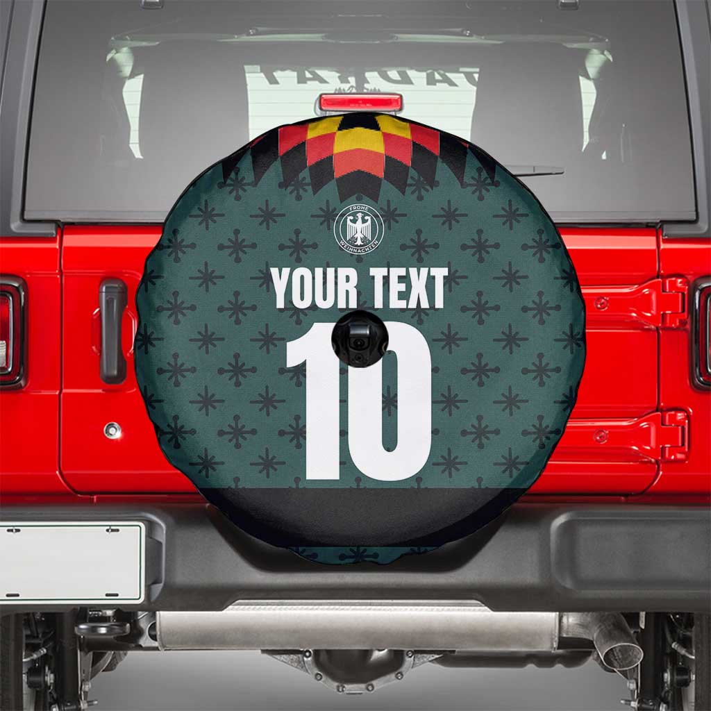 Custom German Christmas Spare Tire Cover German Football Jersey mix Santa Suit Style - Wonder Print Shop
