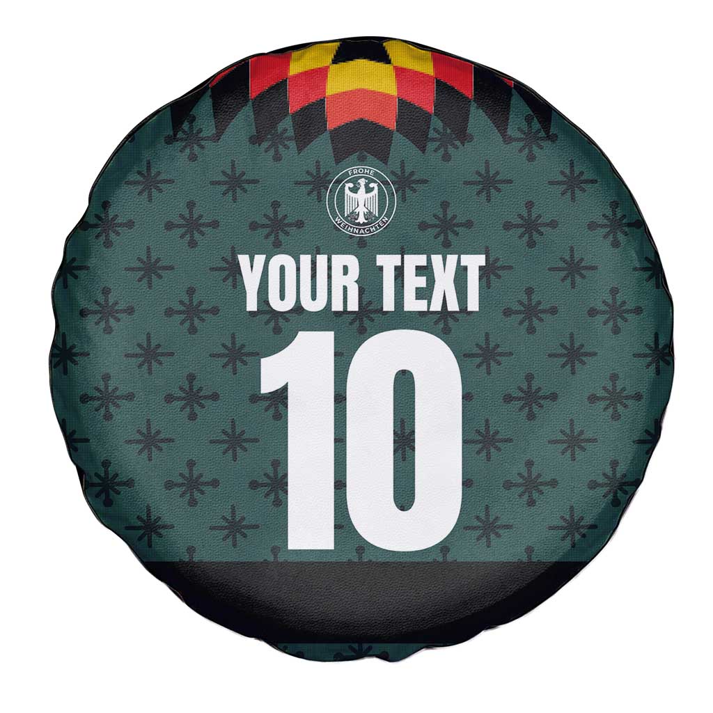 Custom German Christmas Spare Tire Cover German Football Jersey mix Santa Suit Style - Wonder Print Shop