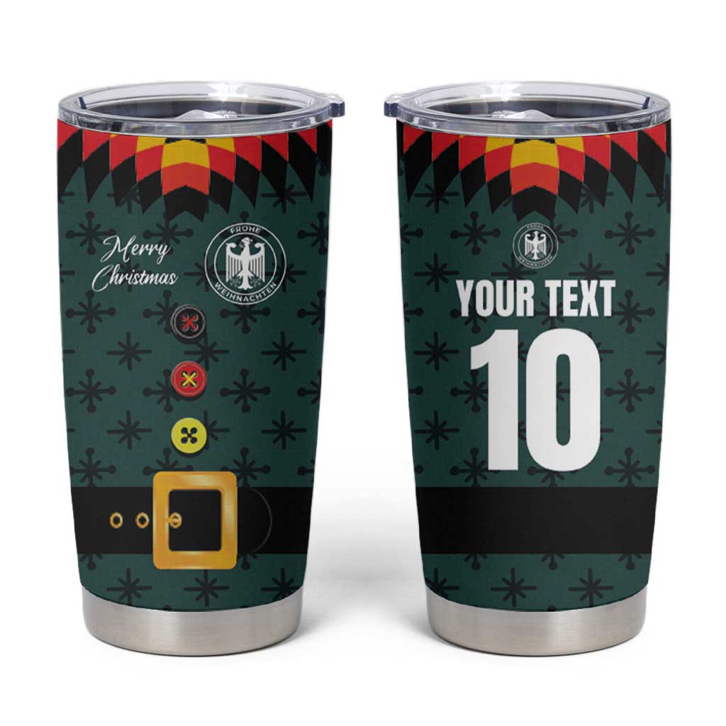 Custom German Christmas Tumbler Cup German Football Jersey mix Santa Suit Style - Wonder Print Shop