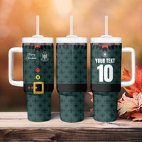 Custom German Christmas Tumbler With Handle German Football Jersey mix Santa Suit Style - Wonder Print Shop
