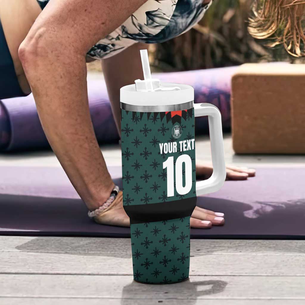 Custom German Christmas Tumbler With Handle German Football Jersey mix Santa Suit Style - Wonder Print Shop