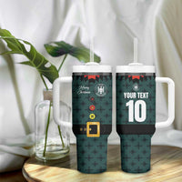 Custom German Christmas Tumbler With Handle German Football Jersey mix Santa Suit Style - Wonder Print Shop