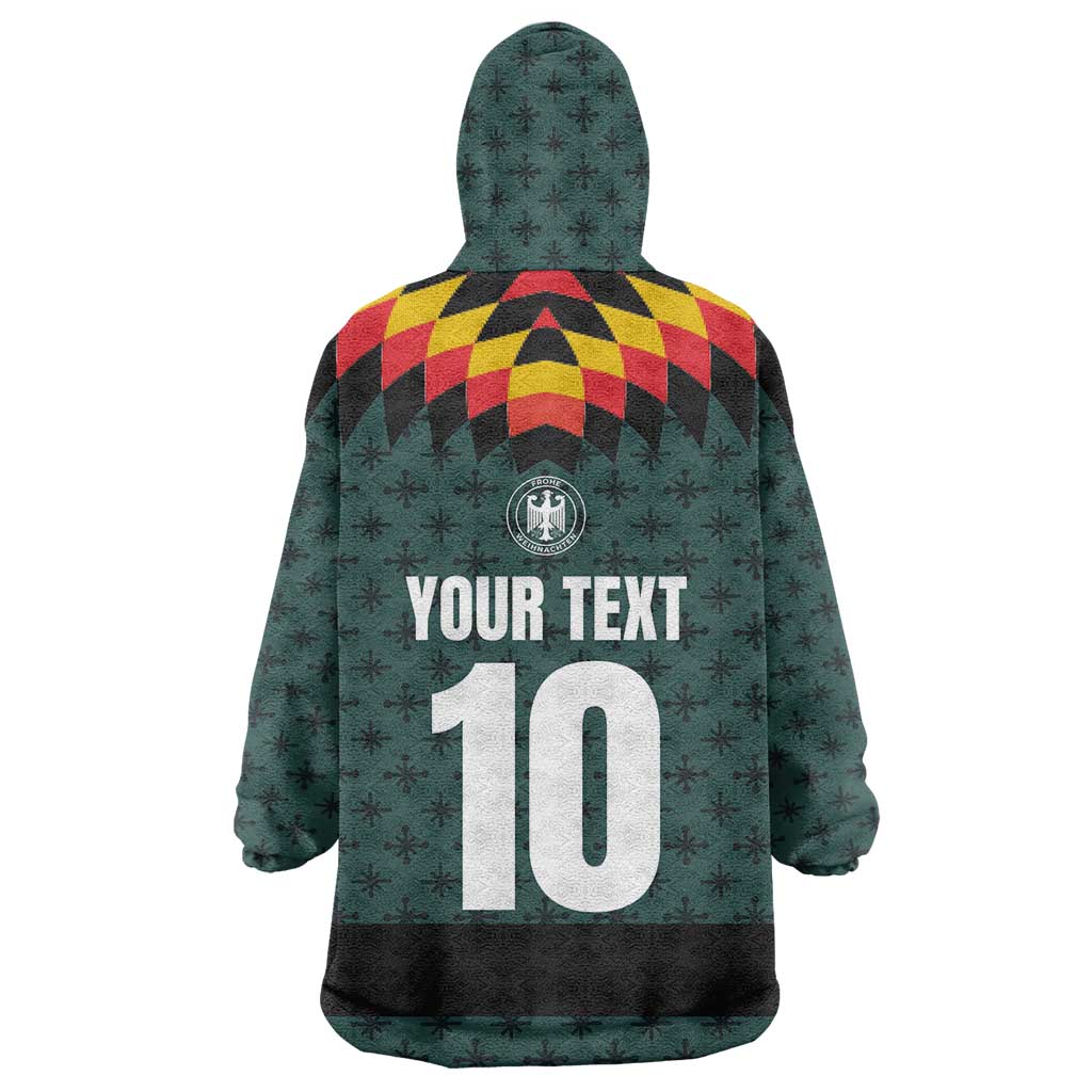 Custom German Christmas Wearable Blanket Hoodie German Football Jersey mix Santa Suit Style - Wonder Print Shop