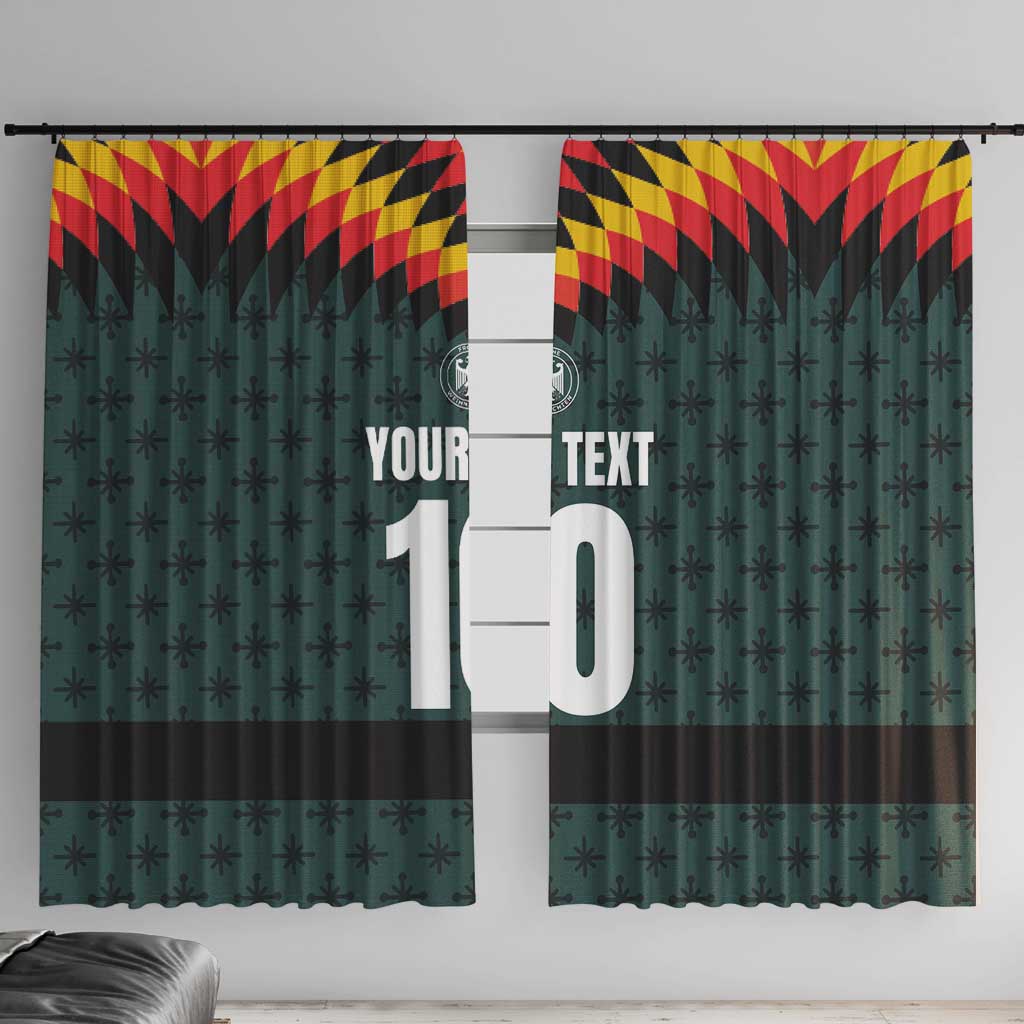 Custom German Christmas Window Curtain German Football Jersey mix Santa Suit Style - Wonder Print Shop