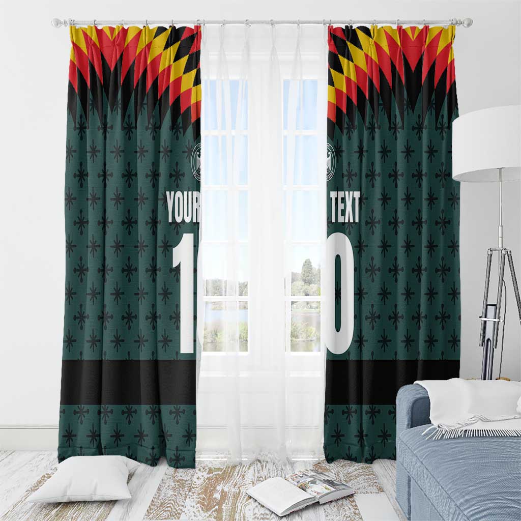 Custom German Christmas Window Curtain German Football Jersey mix Santa Suit Style - Wonder Print Shop