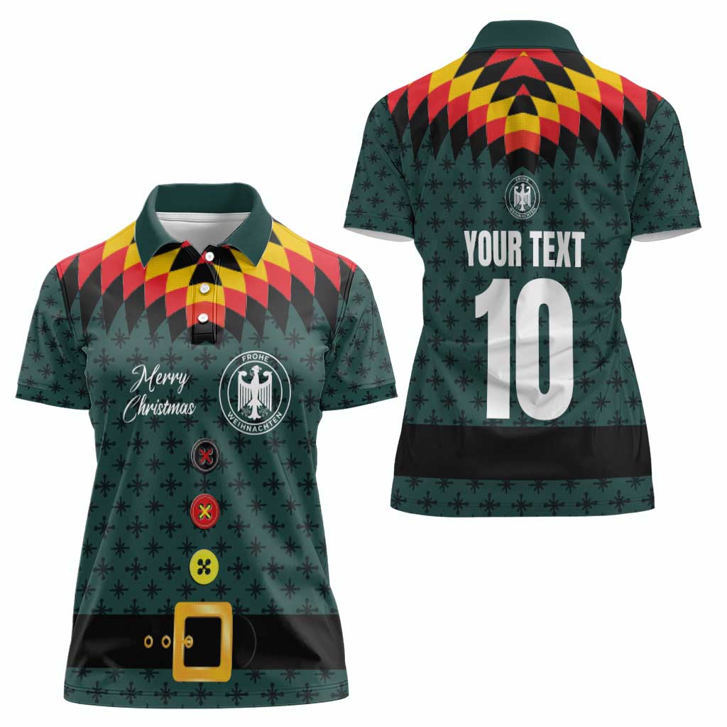 Custom German Christmas Women Polo Shirt German Football Jersey mix Santa Suit Style - Wonder Print Shop