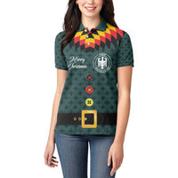 Custom German Christmas Women Polo Shirt German Football Jersey mix Santa Suit Style - Wonder Print Shop
