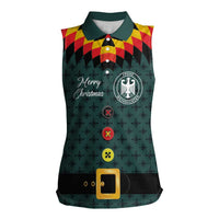 Custom German Christmas Women Sleeveless Polo Shirt German Football Jersey mix Santa Suit Style - Wonder Print Shop