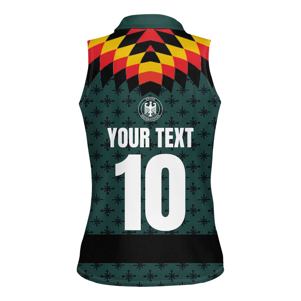 Custom German Christmas Women Sleeveless Polo Shirt German Football Jersey mix Santa Suit Style - Wonder Print Shop