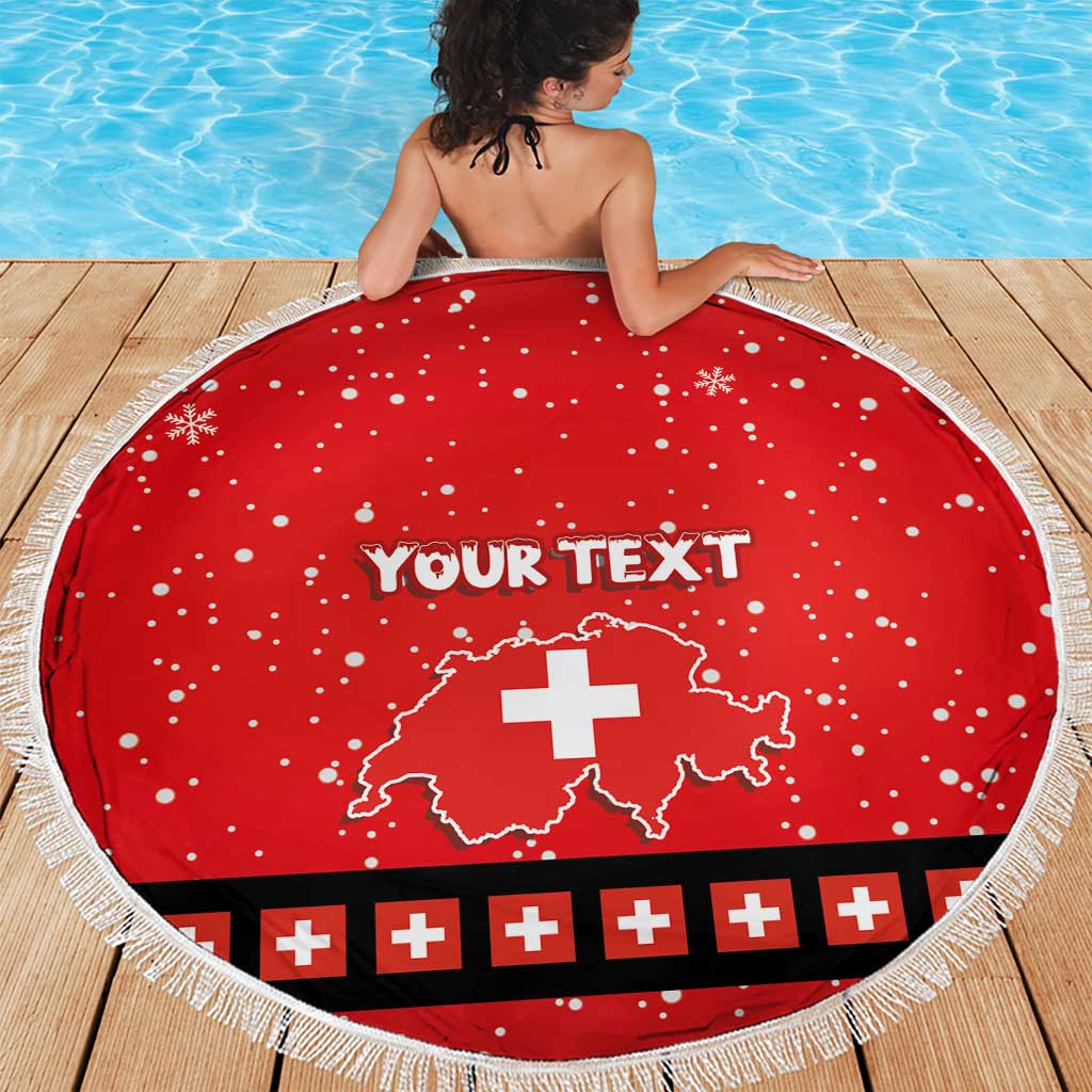 Personalized Swiss Christmas - Designed in Santa Suit Beach Blanket - Wonder Print Shop