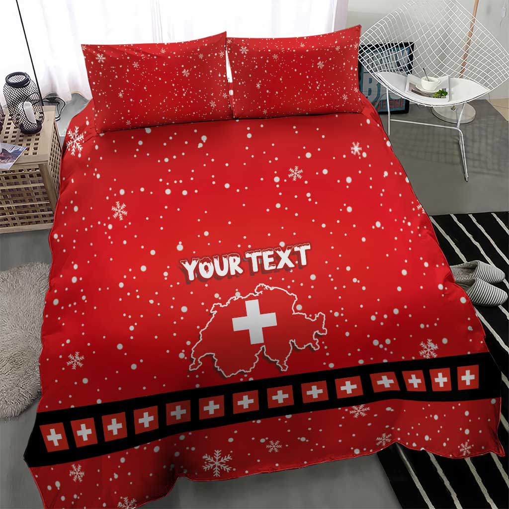 Personalized Swiss Christmas - Designed in Santa Suit Bedding Set - Wonder Print Shop
