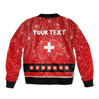 Personalized Swiss Christmas - Designed in Santa Suit Bomber Jacket - Wonder Print Shop