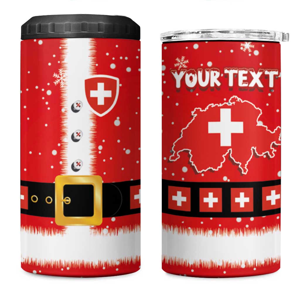 Personalized Swiss Christmas - Designed in Santa Suit 4 in 1 Can Cooler Tumbler - Wonder Print Shop