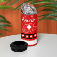 Personalized Swiss Christmas - Designed in Santa Suit 4 in 1 Can Cooler Tumbler - Wonder Print Shop
