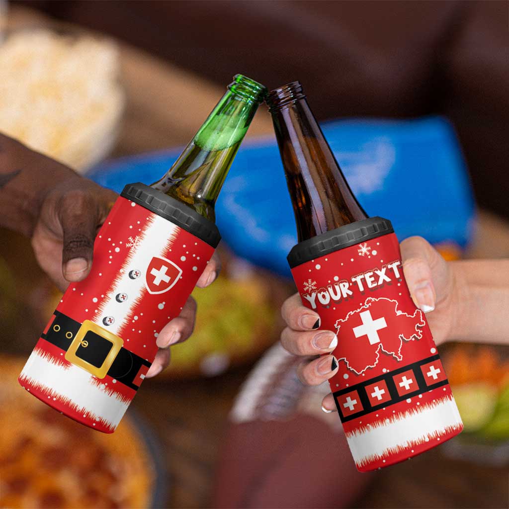 Personalized Swiss Christmas - Designed in Santa Suit 4 in 1 Can Cooler Tumbler - Wonder Print Shop