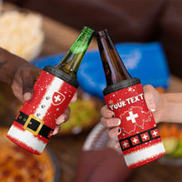 Personalized Swiss Christmas - Designed in Santa Suit 4 in 1 Can Cooler Tumbler - Wonder Print Shop