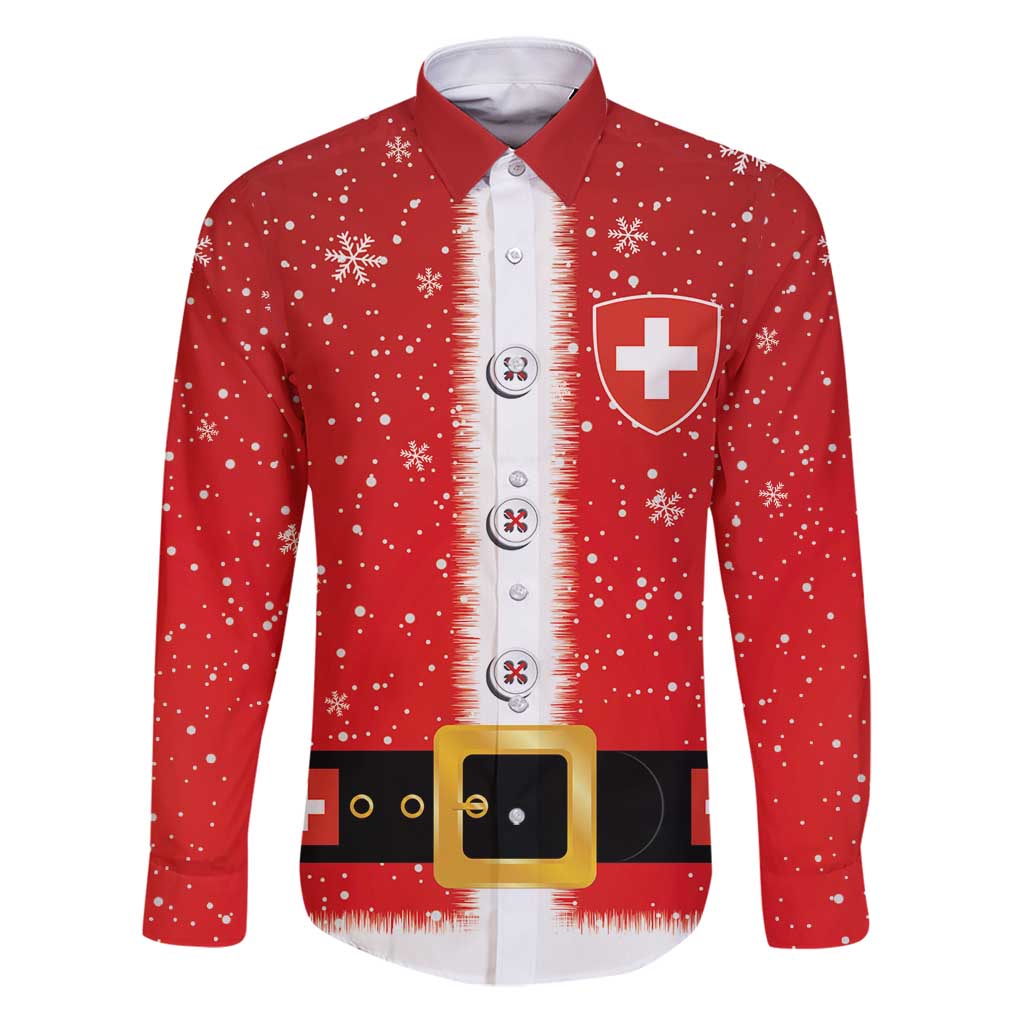 Personalized Swiss Christmas - Designed in Santa Suit Family Matching Puletasi and Hawaiian Shirt - Wonder Print Shop