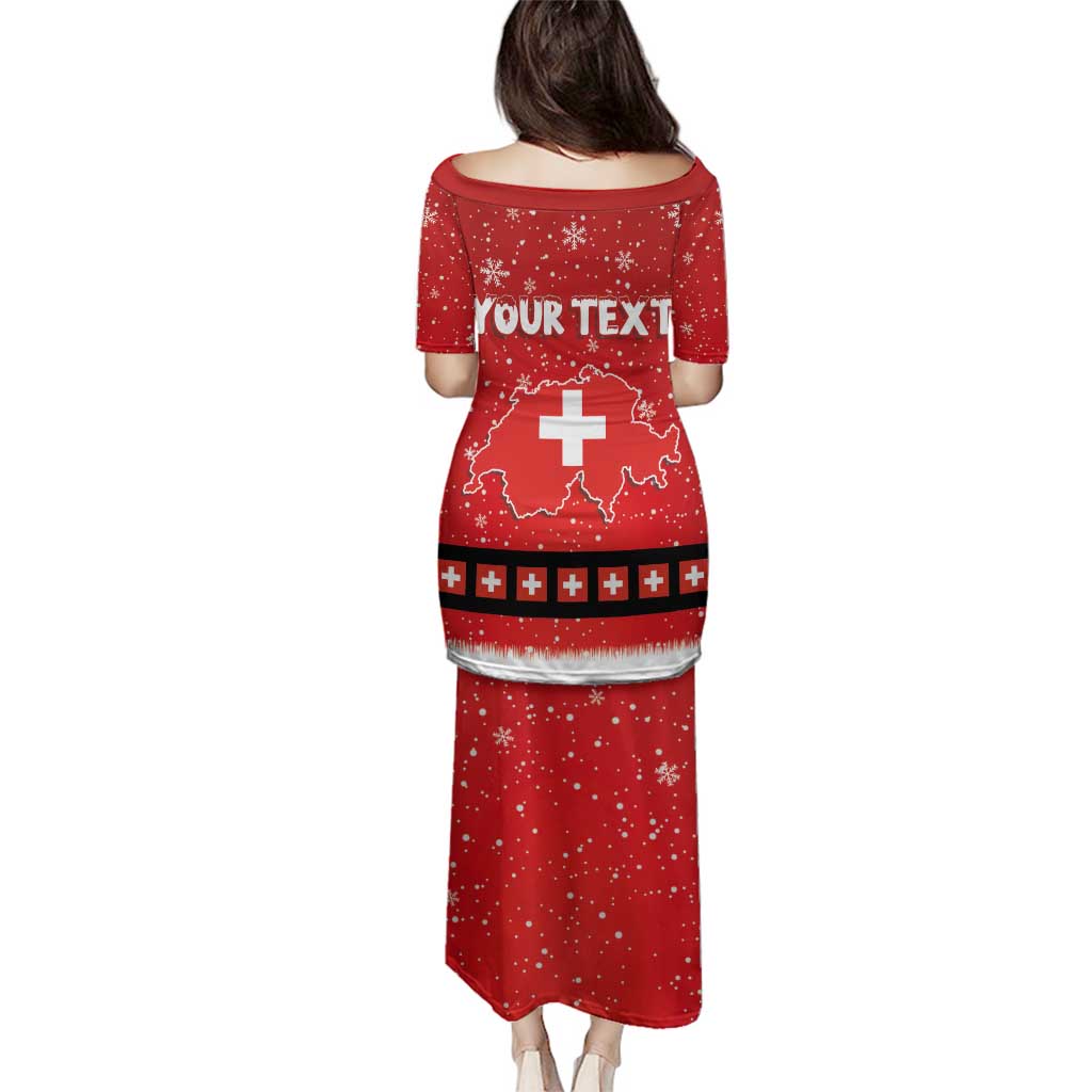 Personalized Swiss Christmas - Designed in Santa Suit Family Matching Puletasi and Hawaiian Shirt - Wonder Print Shop