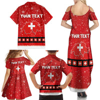 Personalized Swiss Christmas - Designed in Santa Suit Family Matching Summer Maxi Dress and Hawaiian Shirt - Wonder Print Shop