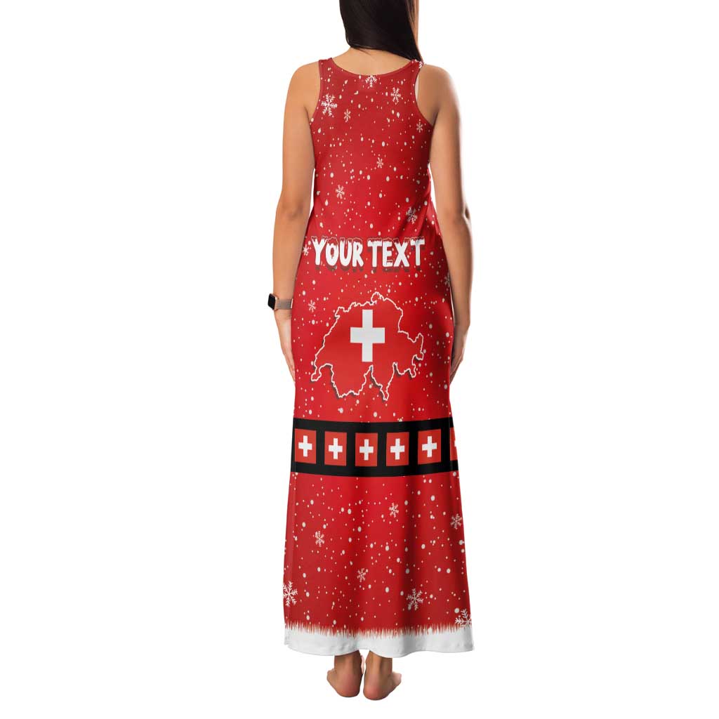 Personalized Swiss Christmas - Designed in Santa Suit Family Matching Tank Maxi Dress and Hawaiian Shirt - Wonder Print Shop