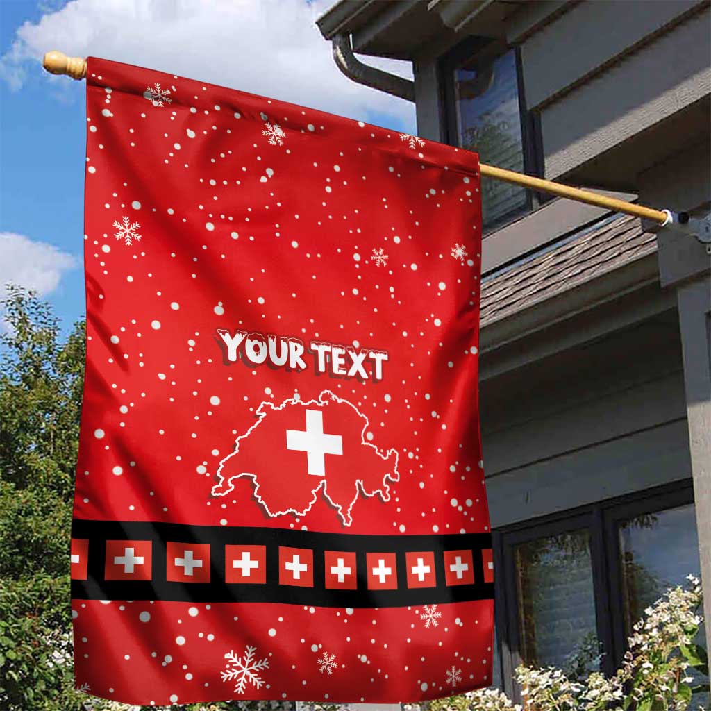 Personalized Swiss Christmas - Designed in Santa Suit Garden Flag - Wonder Print Shop