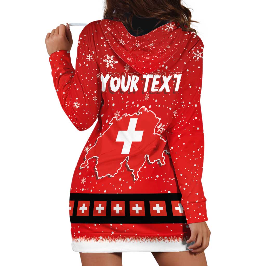 Personalized Swiss Christmas - Designed in Santa Suit Hoodie Dress - Wonder Print Shop