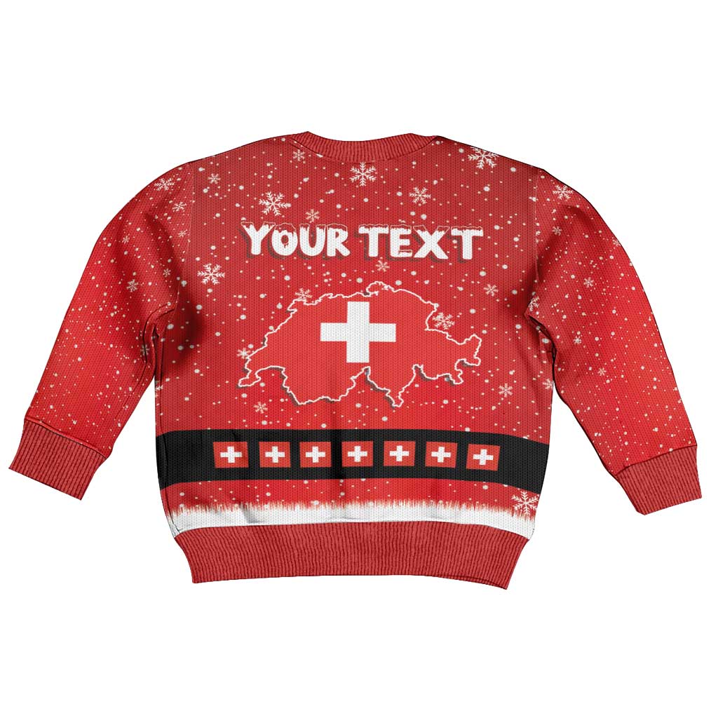 Personalized Swiss Christmas - Designed in Santa Suit Kid Ugly Christmas Sweater - Wonder Print Shop
