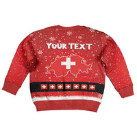 Personalized Swiss Christmas - Designed in Santa Suit Kid Ugly Christmas Sweater - Wonder Print Shop
