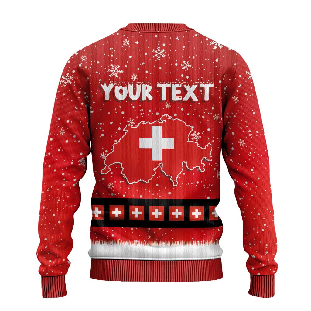 Personalized Swiss Christmas - Designed in Santa Suit Ugly Christmas Sweater - Wonder Print Shop
