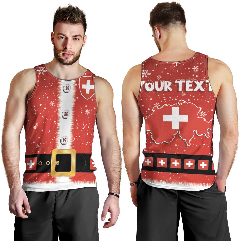 Personalized Swiss Christmas - Designed in Santa Suit Men Tank Top - Wonder Print Shop