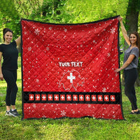 Personalized Swiss Christmas - Designed in Santa Suit Quilt - Wonder Print Shop