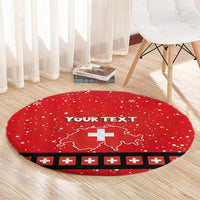 Personalized Swiss Christmas - Designed in Santa Suit Round Carpet