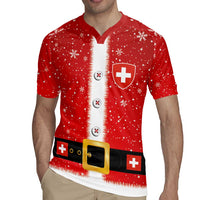 Personalized Swiss Christmas - Designed in Santa Suit Rugby Jersey - Wonder Print Shop