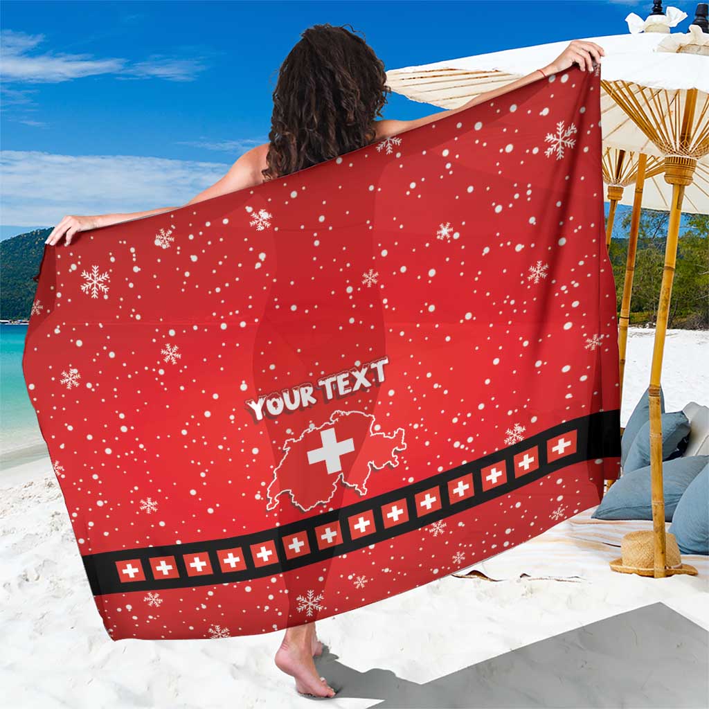 Personalized Swiss Christmas - Designed in Santa Suit Sarong - Wonder Print Shop