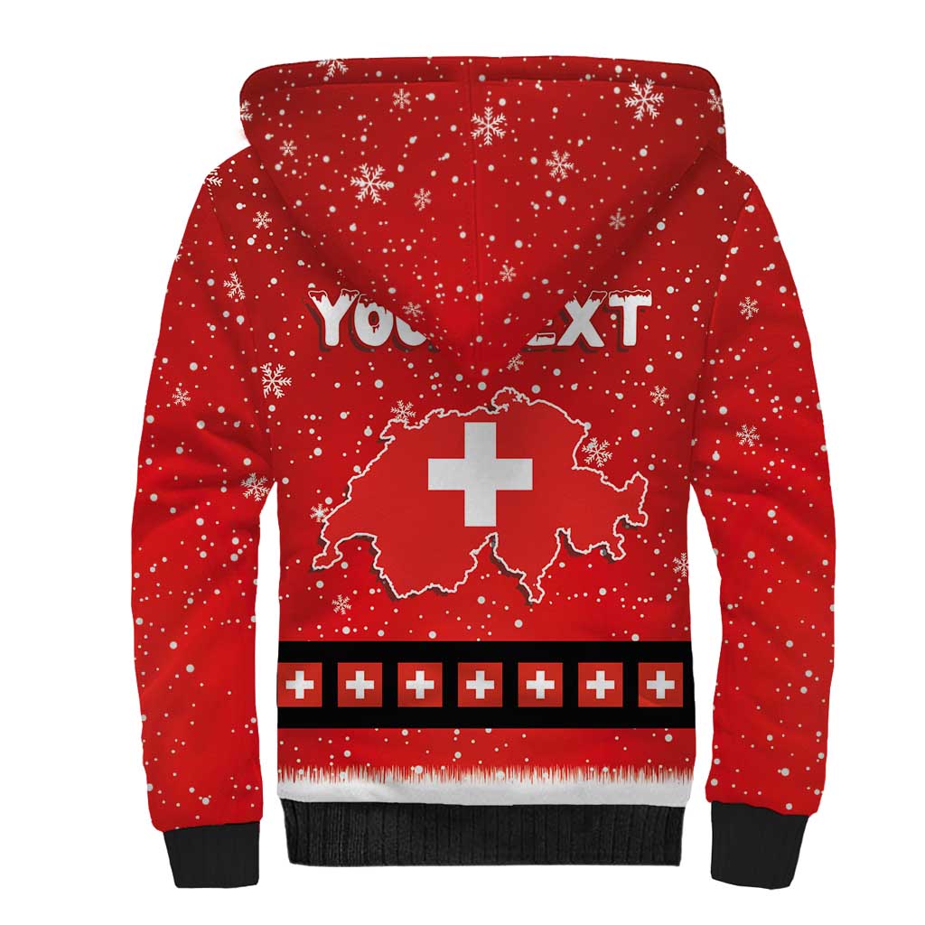 Personalized Swiss Christmas - Designed in Santa Suit Sherpa Hoodie - Wonder Print Shop