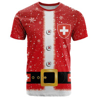 Personalized Swiss Christmas - Designed in Santa Suit T Shirt - Wonder Print Shop