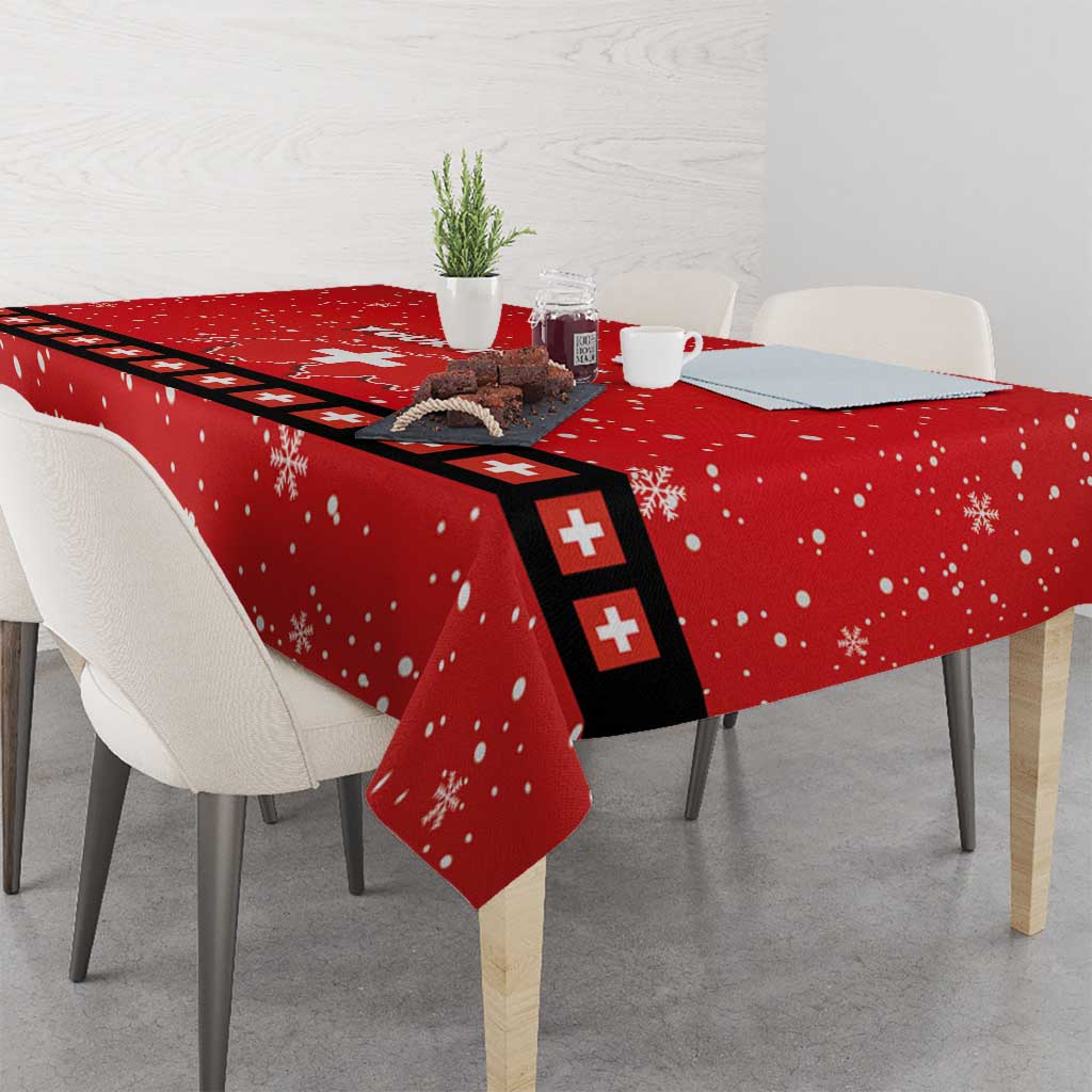 Personalized Swiss Christmas - Designed in Santa Suit Tablecloth - Wonder Print Shop
