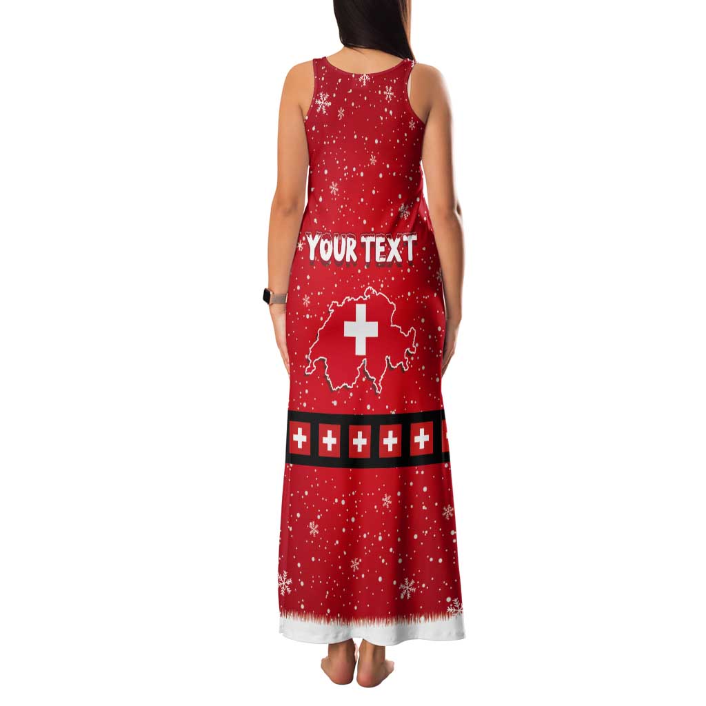 Personalized Swiss Christmas - Designed in Santa Suit Tank Maxi Dress - Wonder Print Shop
