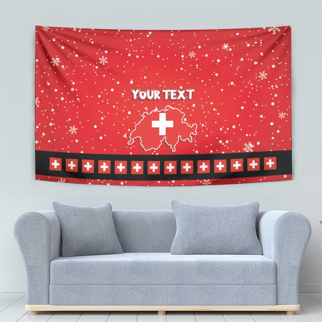 Personalized Swiss Christmas - Designed in Santa Suit Tapestry - Wonder Print Shop