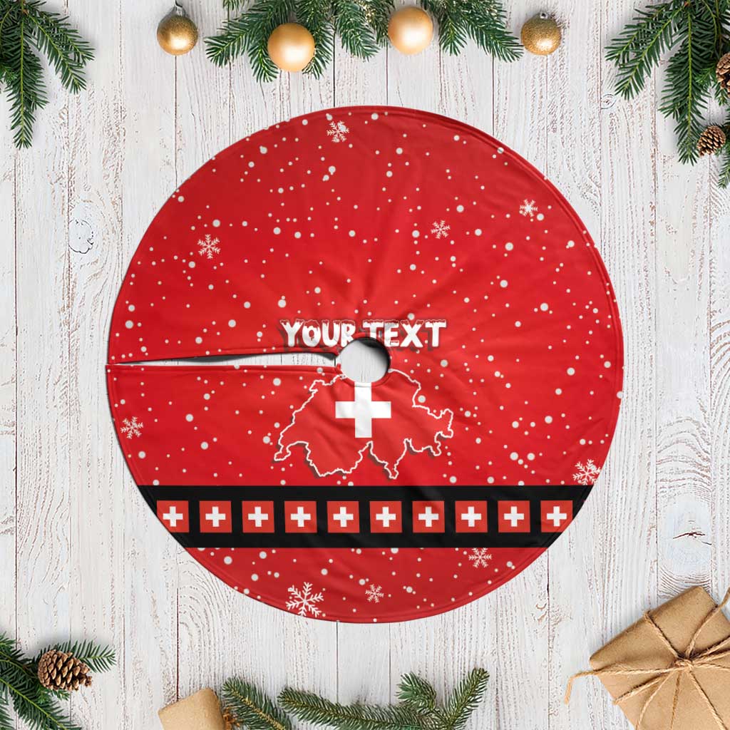 Personalized Swiss Christmas - Designed in Santa Suit Tree Skirt - Wonder Print Shop