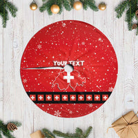 Personalized Swiss Christmas - Designed in Santa Suit Tree Skirt - Wonder Print Shop
